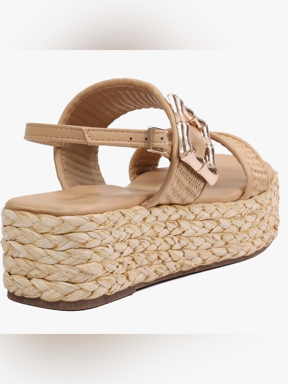Women’s Platform Sandals Open Toe with Buckle Strap - Picture 4 of 8